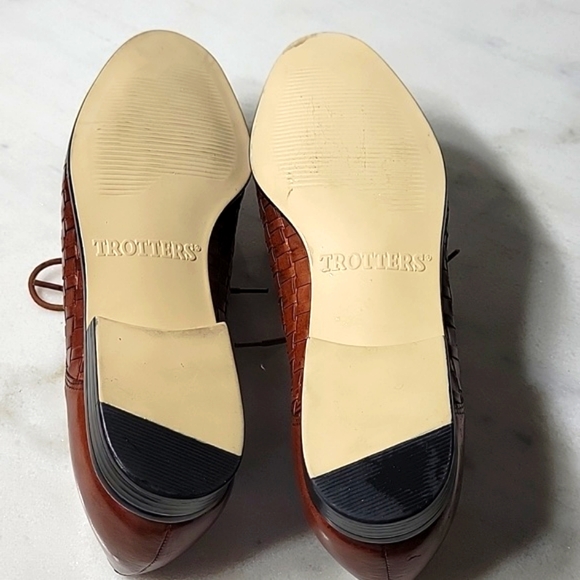 TROTTERS  Heringbone Brown Leather Size 6 - Picture 5 of 5